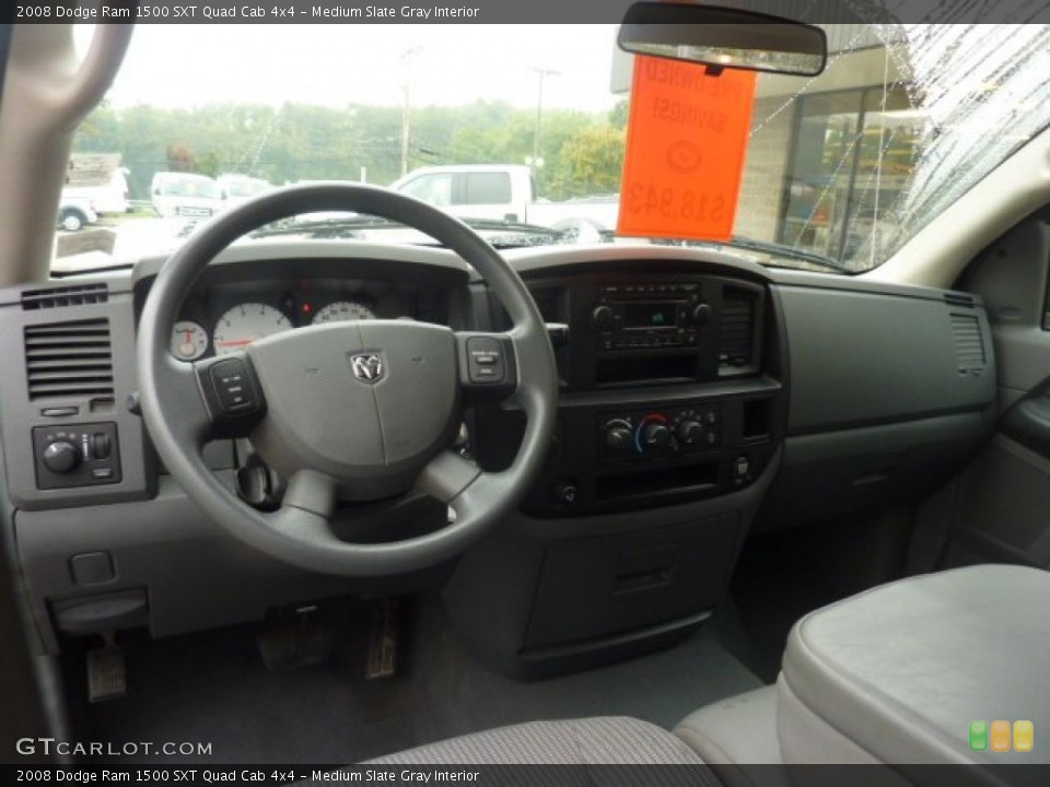 Medium Slate Gray Interior Dashboard for the 2008 Dodge Ram 1500 SXT Quad Cab 4x4 #54076674