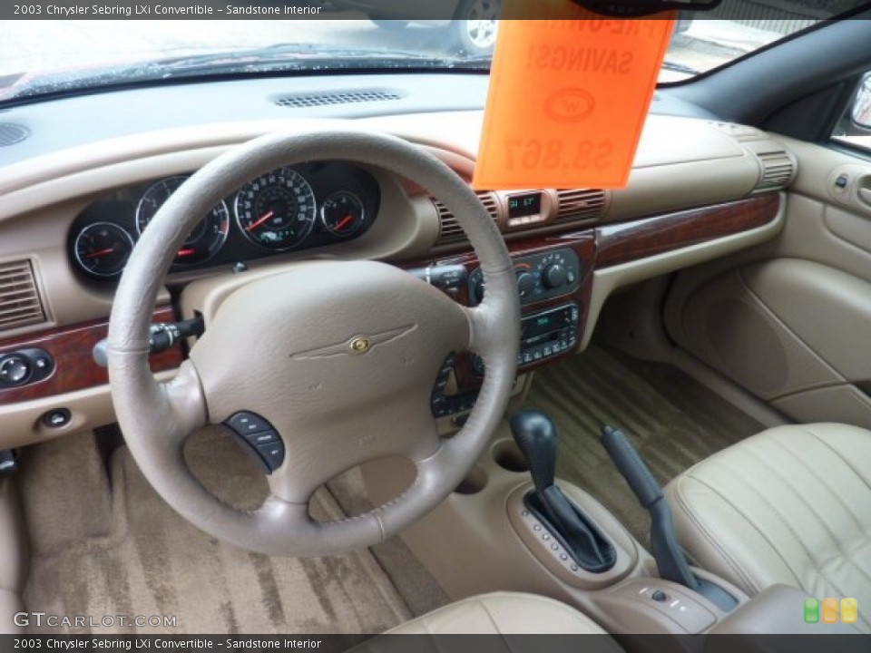 Sandstone Interior Dashboard for the 2003 Chrysler Sebring LXi Convertible #54076847