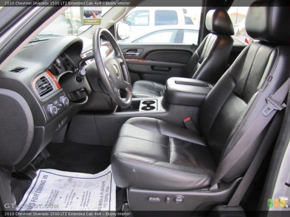 Ebony Interior Photo for the 2010 Chevrolet Silverado 1500 LTZ Extended Cab 4x4 #54077721