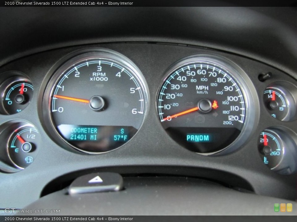 Ebony Interior Gauges for the 2010 Chevrolet Silverado 1500 LTZ Extended Cab 4x4 #54077739