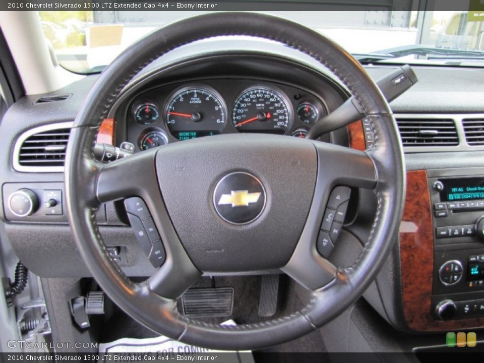 Ebony Interior Steering Wheel for the 2010 Chevrolet Silverado 1500 LTZ Extended Cab 4x4 #54077748