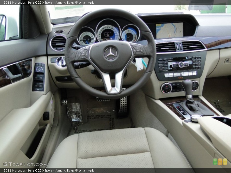 Almond Beige/Mocha Interior Dashboard for the 2012 Mercedes-Benz C 250 Sport #54078147