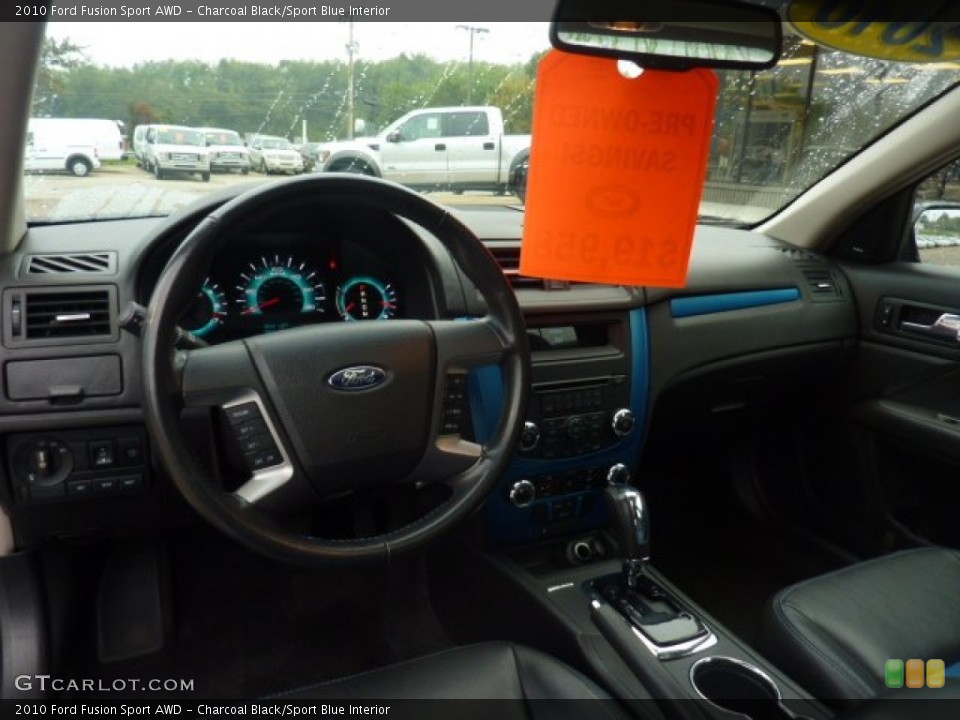 Charcoal Black/Sport Blue Interior Dashboard for the 2010 Ford Fusion Sport AWD #54078747