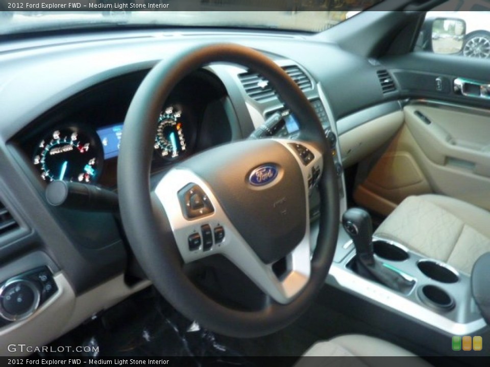 Medium Light Stone Interior Steering Wheel for the 2012 Ford Explorer FWD #54080664