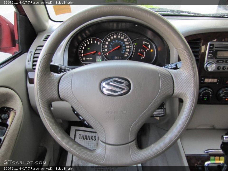 Beige Interior Steering Wheel for the 2006 Suzuki XL7 7 Passenger AWD #54081837