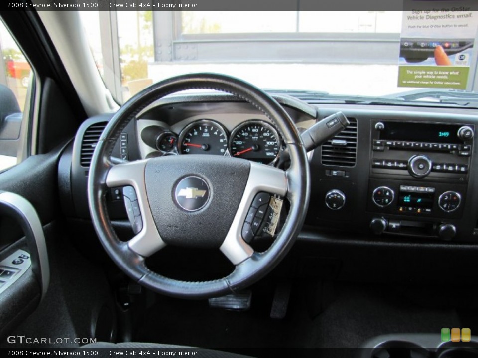 Ebony Interior Steering Wheel for the 2008 Chevrolet Silverado 1500 LT Crew Cab 4x4 #54083430