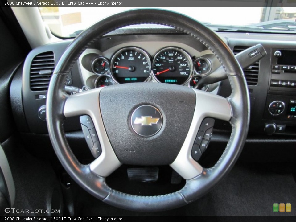 Ebony Interior Steering Wheel for the 2008 Chevrolet Silverado 1500 LT Crew Cab 4x4 #54083448