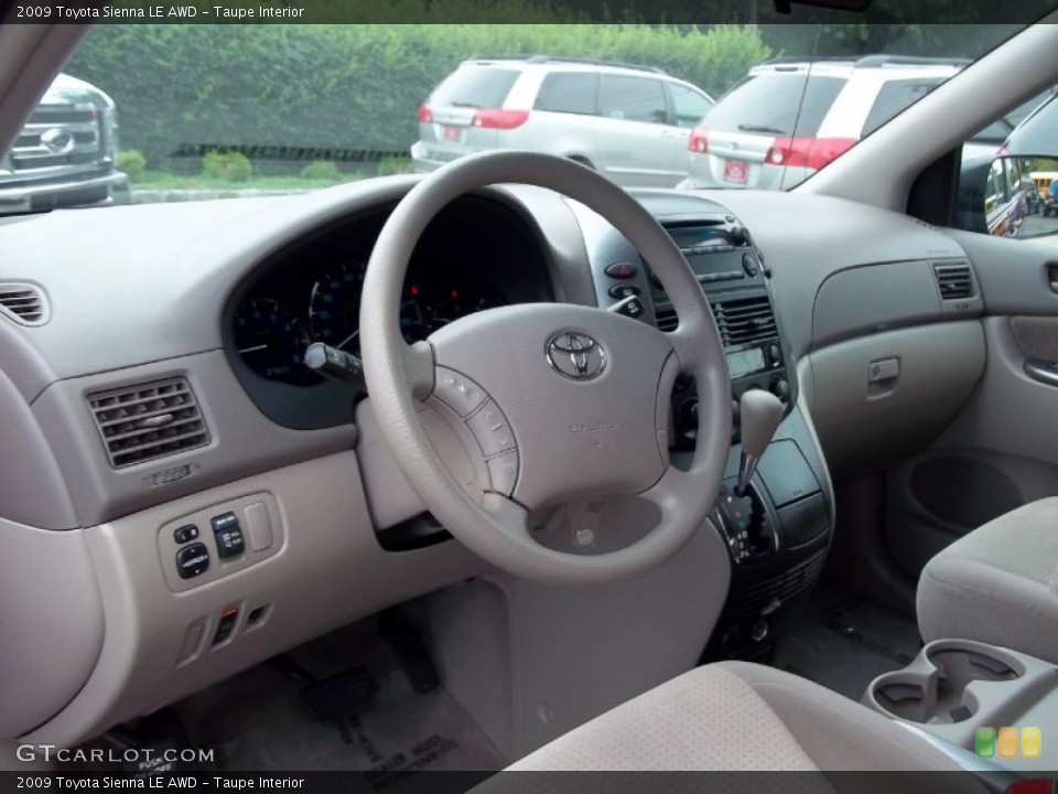 Taupe Interior Dashboard for the 2009 Toyota Sienna LE AWD #54085239