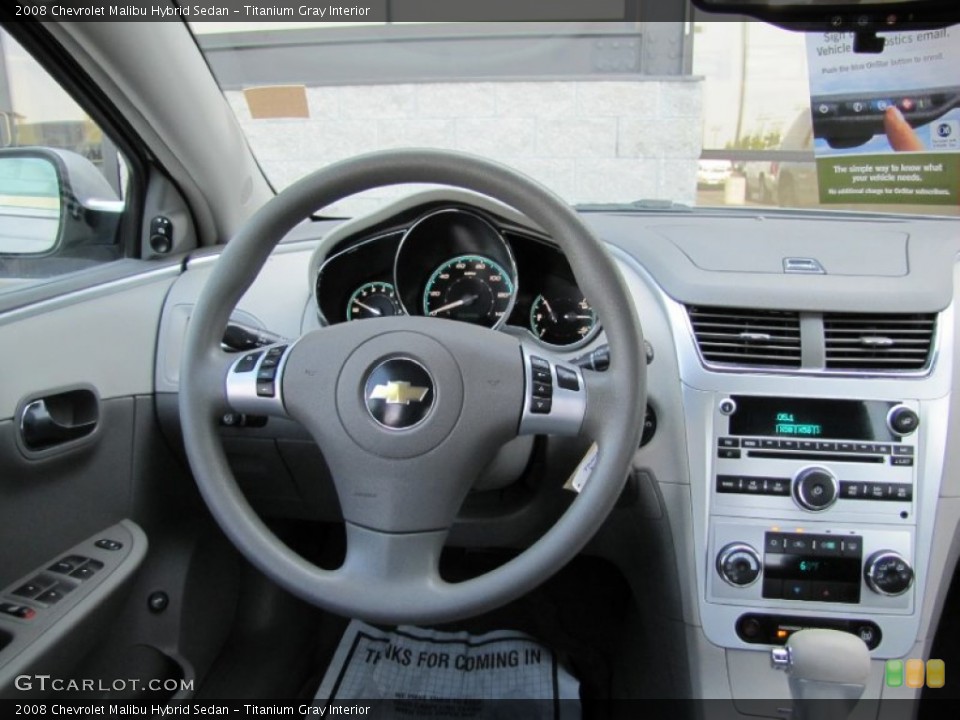 Titanium Gray Interior Dashboard for the 2008 Chevrolet Malibu Hybrid Sedan #54088014