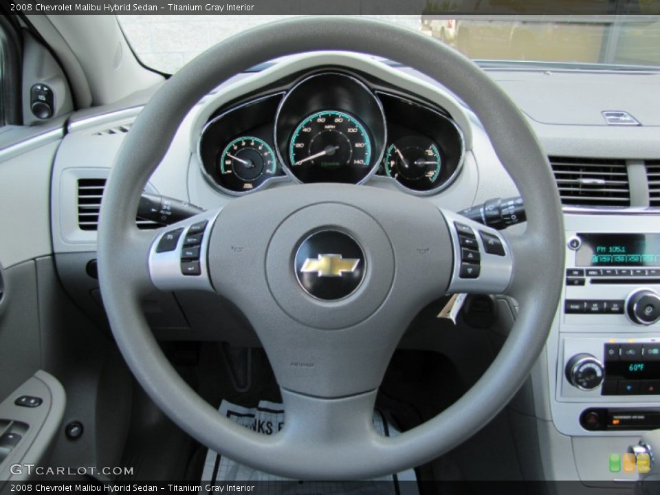 Titanium Gray Interior Steering Wheel for the 2008 Chevrolet Malibu Hybrid Sedan #54088032