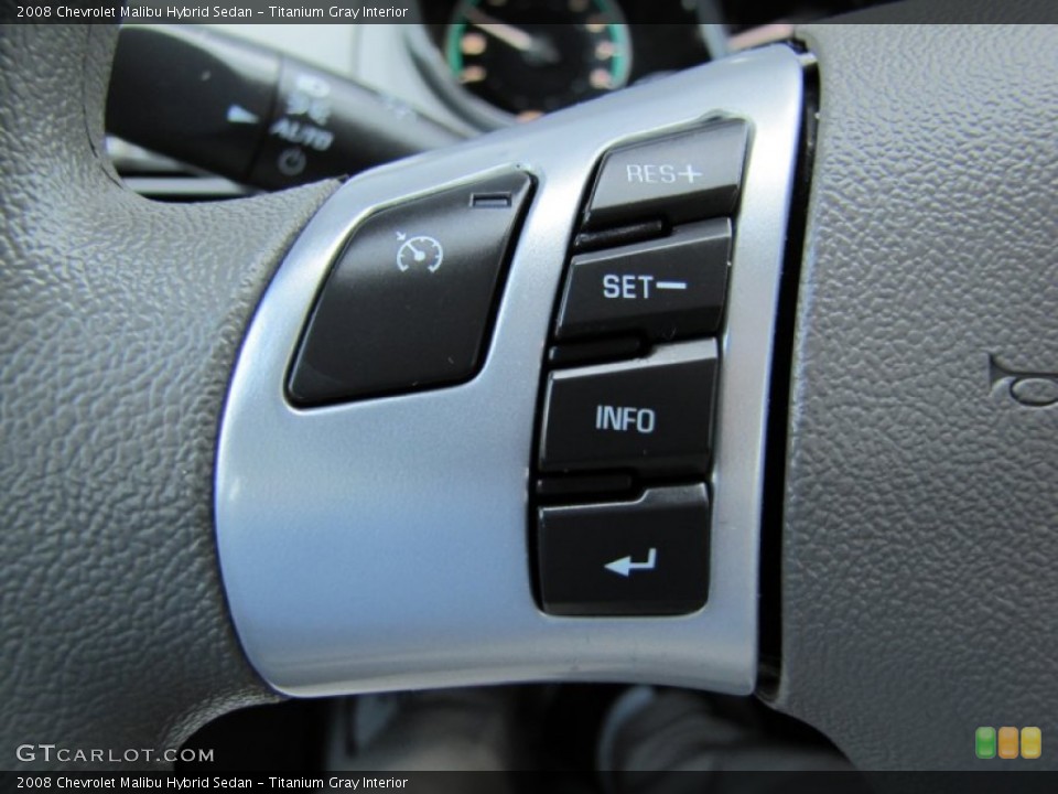 Titanium Gray Interior Controls for the 2008 Chevrolet Malibu Hybrid Sedan #54088038