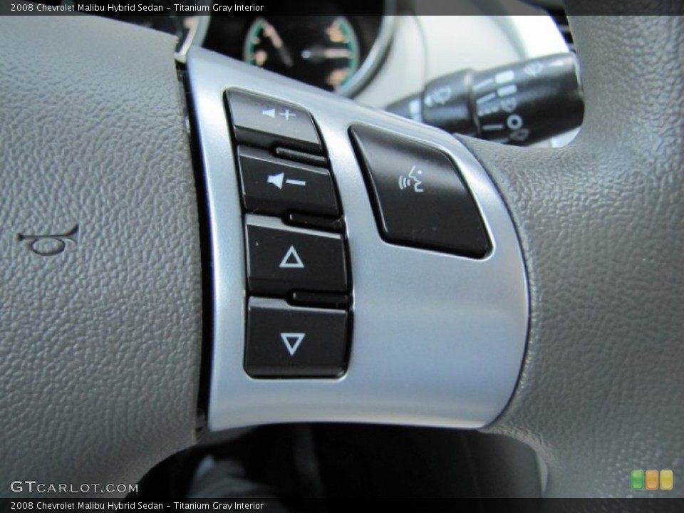 Titanium Gray Interior Controls for the 2008 Chevrolet Malibu Hybrid Sedan #54088053