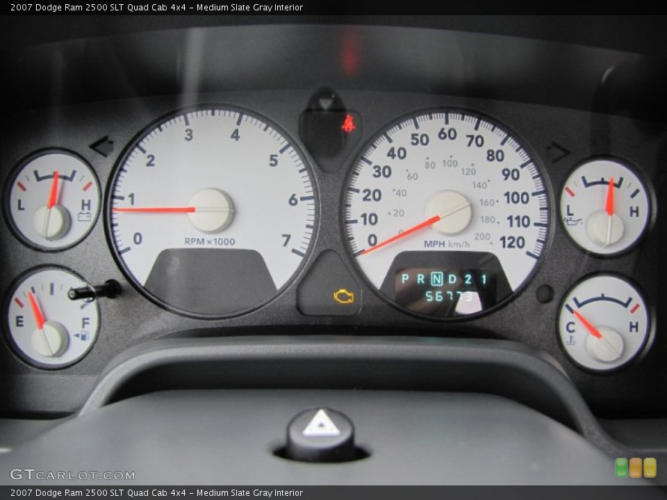Medium Slate Gray Interior Gauges for the 2007 Dodge Ram 2500 SLT Quad Cab 4x4 #54089655
