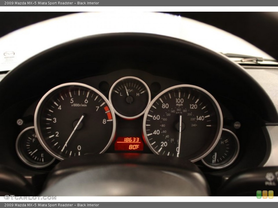 Black Interior Gauges for the 2009 Mazda MX-5 Miata Sport Roadster #54093261