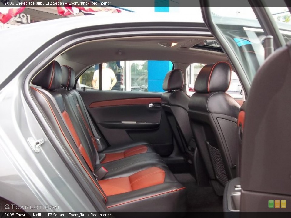 Ebony/Brick Red Interior Photo for the 2008 Chevrolet Malibu LTZ Sedan #54096381