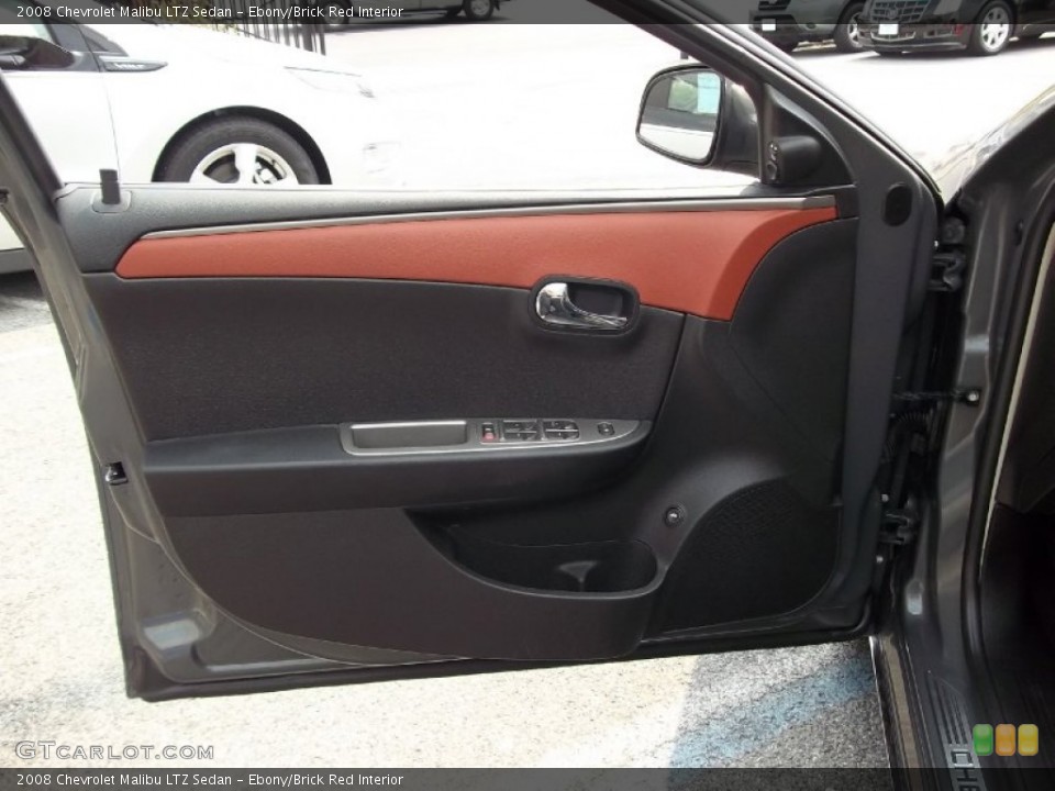 Ebony/Brick Red Interior Door Panel for the 2008 Chevrolet Malibu LTZ Sedan #54096408