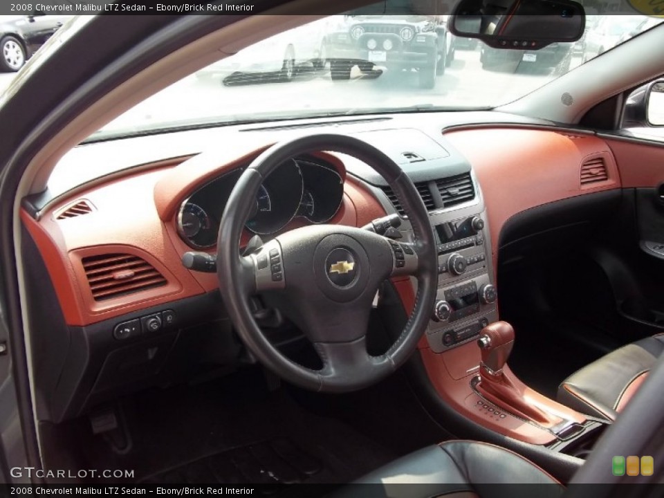Ebony/Brick Red Interior Dashboard for the 2008 Chevrolet Malibu LTZ Sedan #54096426