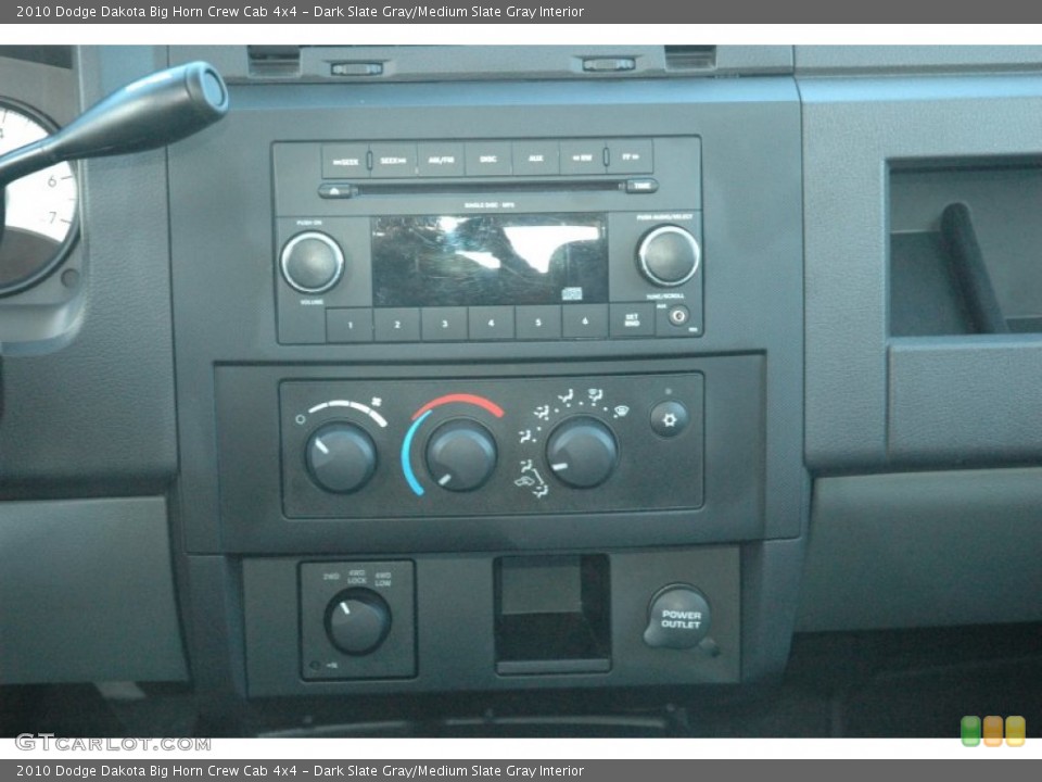 Dark Slate Gray/Medium Slate Gray Interior Controls for the 2010 Dodge Dakota Big Horn Crew Cab 4x4 #54099591