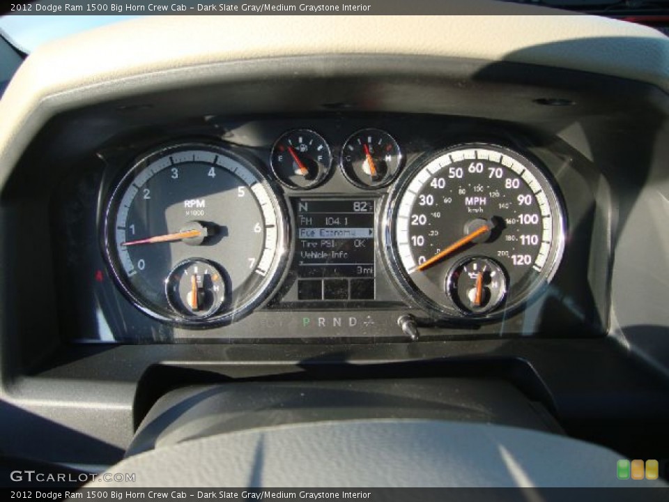 Dark Slate Gray/Medium Graystone Interior Gauges for the 2012 Dodge Ram 1500 Big Horn Crew Cab #54111396