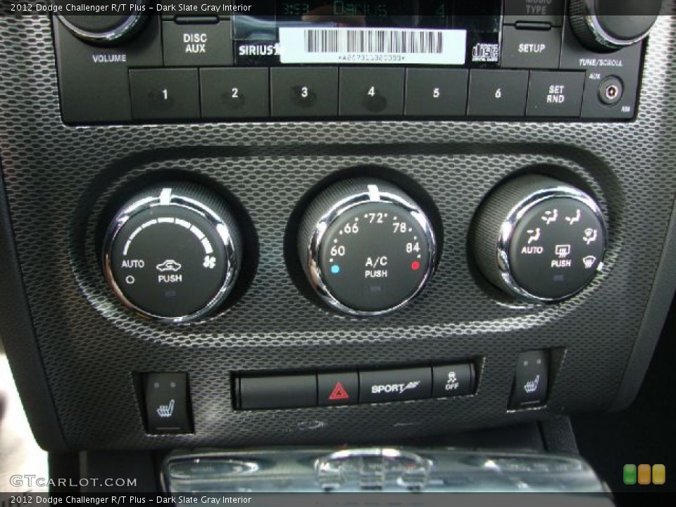 Dark Slate Gray Interior Controls for the 2012 Dodge Challenger R/T Plus #54111684