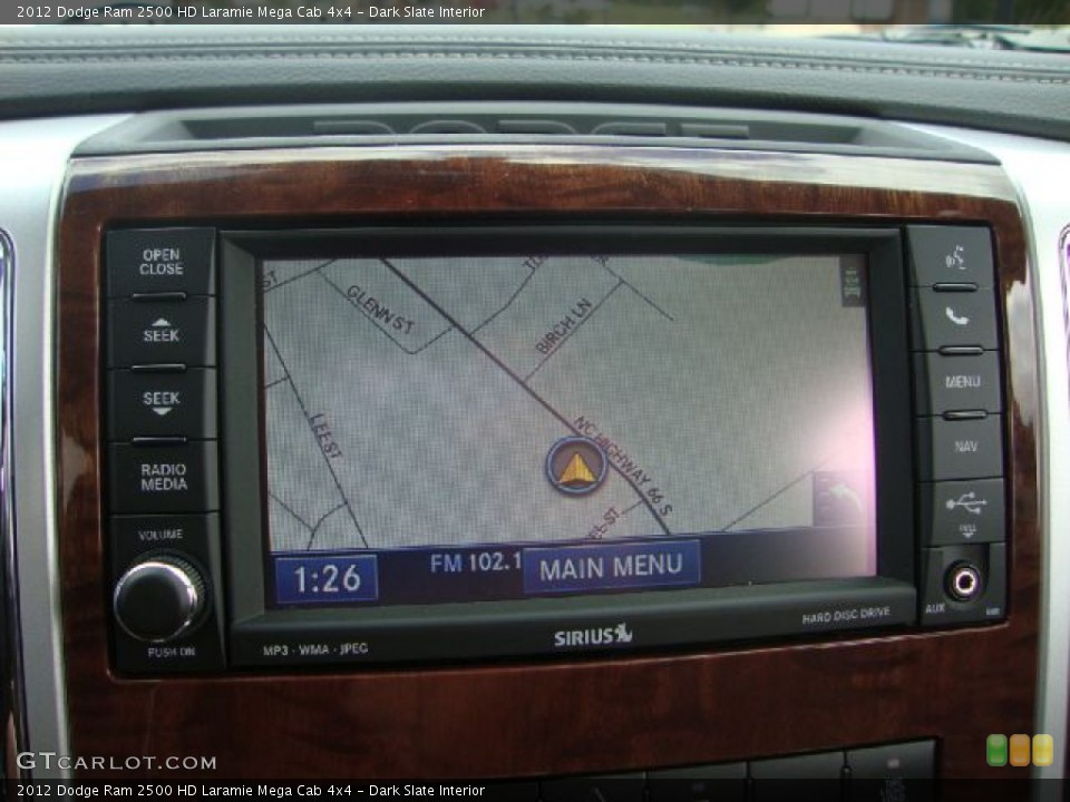 Dark Slate Interior Navigation for the 2012 Dodge Ram 2500 HD Laramie Mega Cab 4x4 #54112086