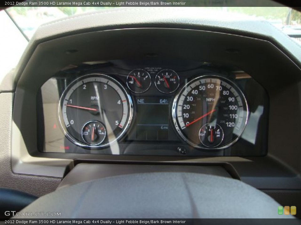 Light Pebble Beige/Bark Brown Interior Gauges for the 2012 Dodge Ram 3500 HD Laramie Mega Cab 4x4 Dually #54112512