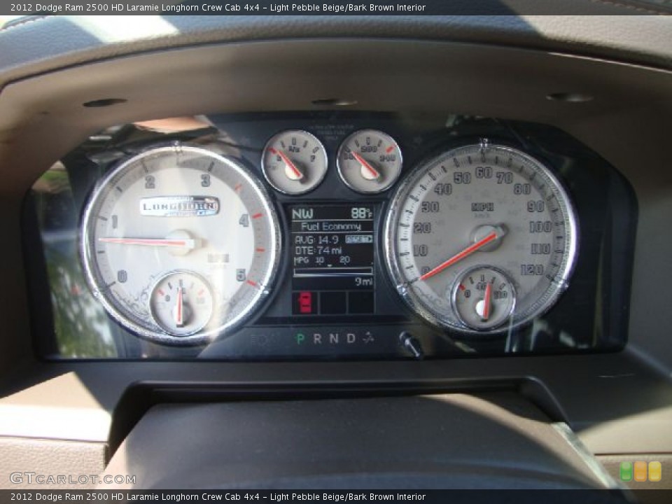 Light Pebble Beige/Bark Brown Interior Gauges for the 2012 Dodge Ram 2500 HD Laramie Longhorn Crew Cab 4x4 #54112659