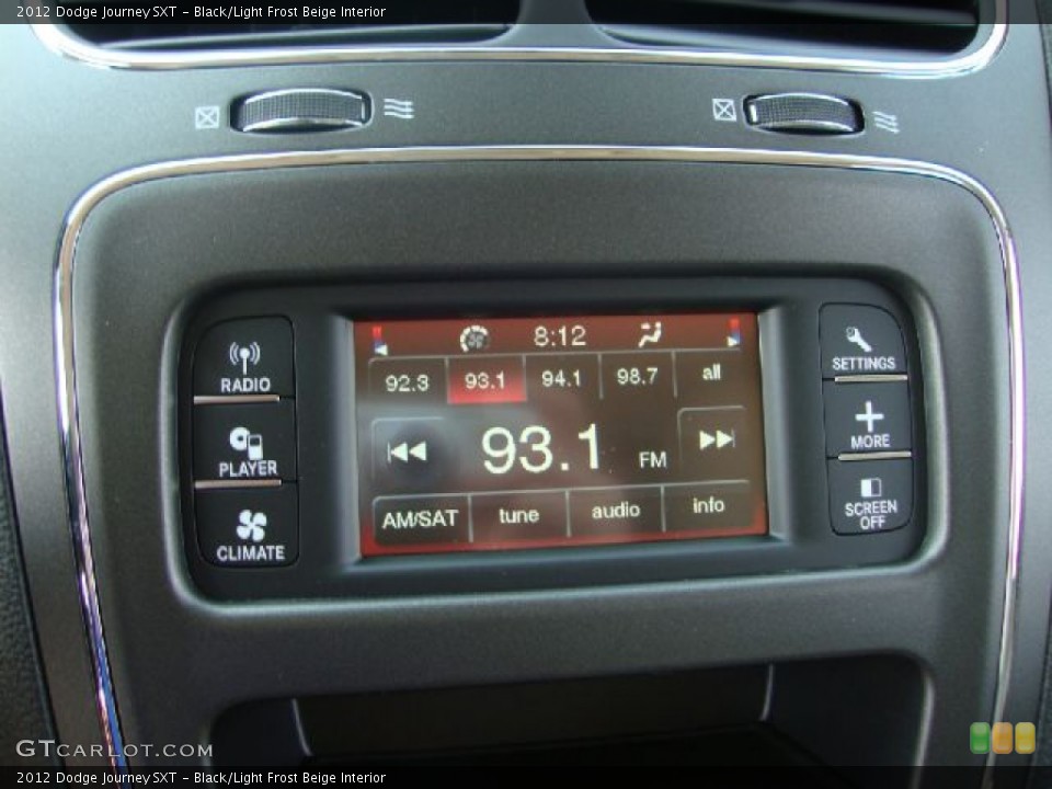 Black/Light Frost Beige Interior Audio System for the 2012 Dodge Journey SXT #54114957