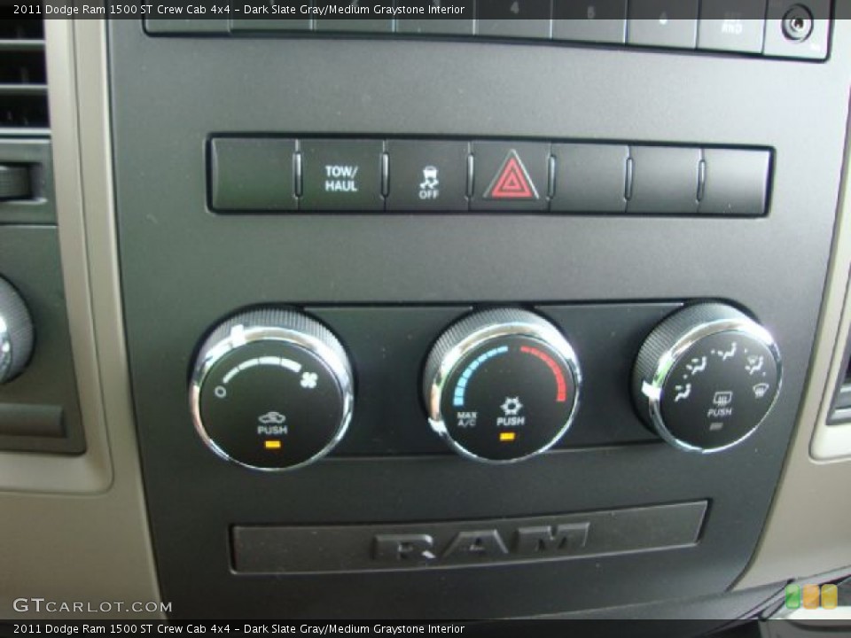 Dark Slate Gray/Medium Graystone Interior Controls for the 2011 Dodge Ram 1500 ST Crew Cab 4x4 #54117105