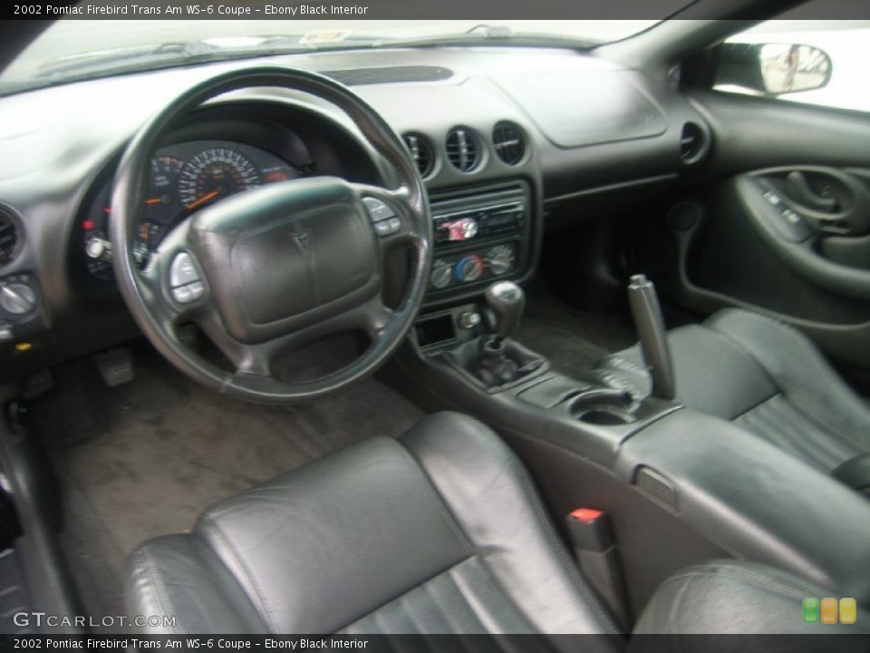 Ebony Black Interior Prime Interior for the 2002 Pontiac Firebird Trans Am WS-6 Coupe #54142464