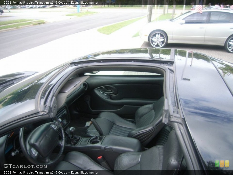 Ebony Black Interior Sunroof for the 2002 Pontiac Firebird Trans Am WS-6 Coupe #54142481