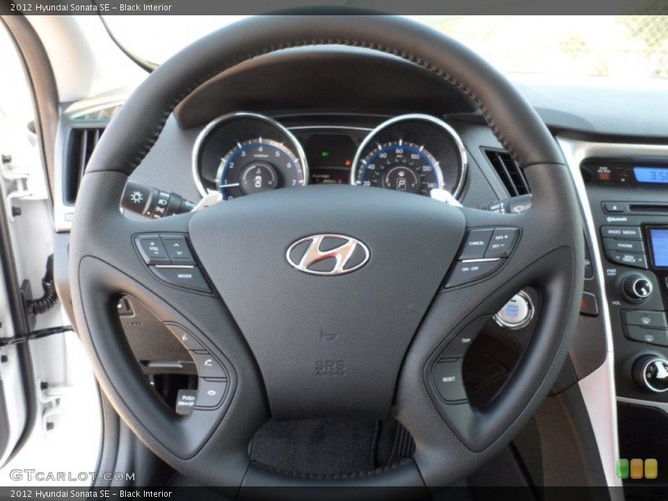 Black Interior Steering Wheel for the 2012 Hyundai Sonata SE #54148551