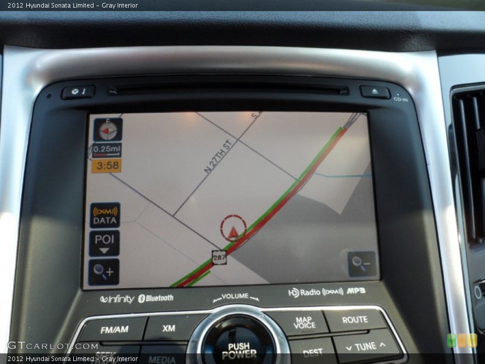 Gray Interior Navigation for the 2012 Hyundai Sonata Limited #54148884