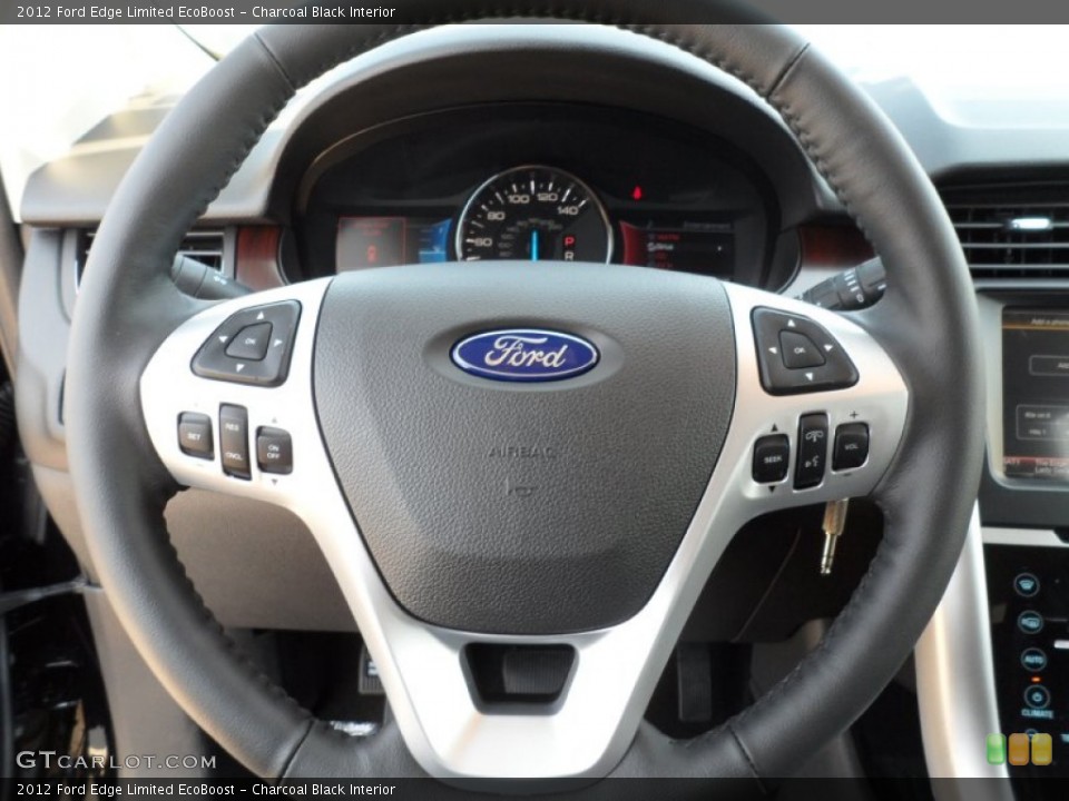 Charcoal Black Interior Steering Wheel for the 2012 Ford Edge Limited EcoBoost #54151077