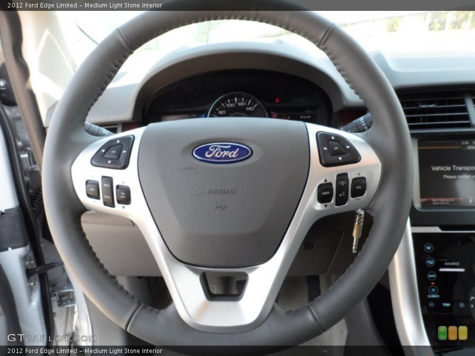 Medium Light Stone Interior Steering Wheel for the 2012 Ford Edge Limited #54151383