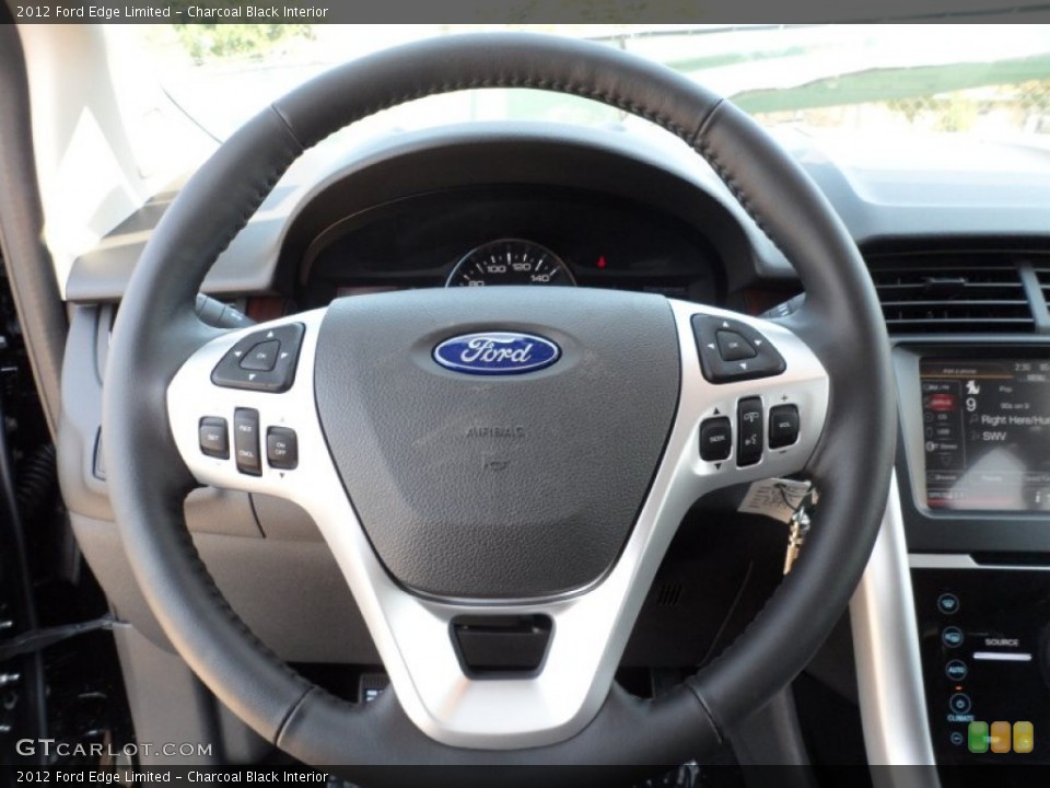 Charcoal Black Interior Steering Wheel for the 2012 Ford Edge Limited #54151719