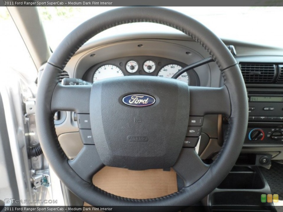 Medium Dark Flint Interior Steering Wheel for the 2011 Ford Ranger Sport SuperCab #54153594