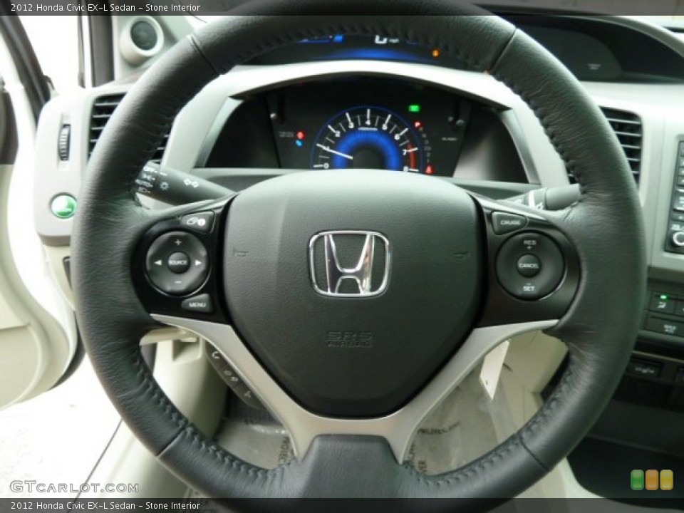 Stone Interior Steering Wheel for the 2012 Honda Civic EX-L Sedan #54157074