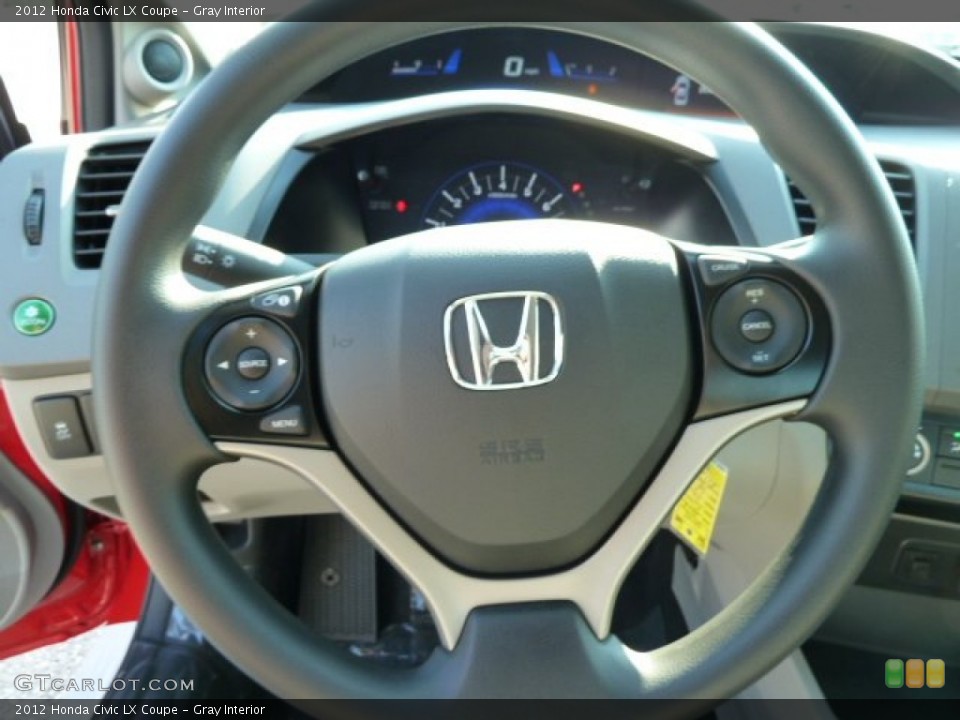 Gray Interior Steering Wheel for the 2012 Honda Civic LX Coupe #54157566