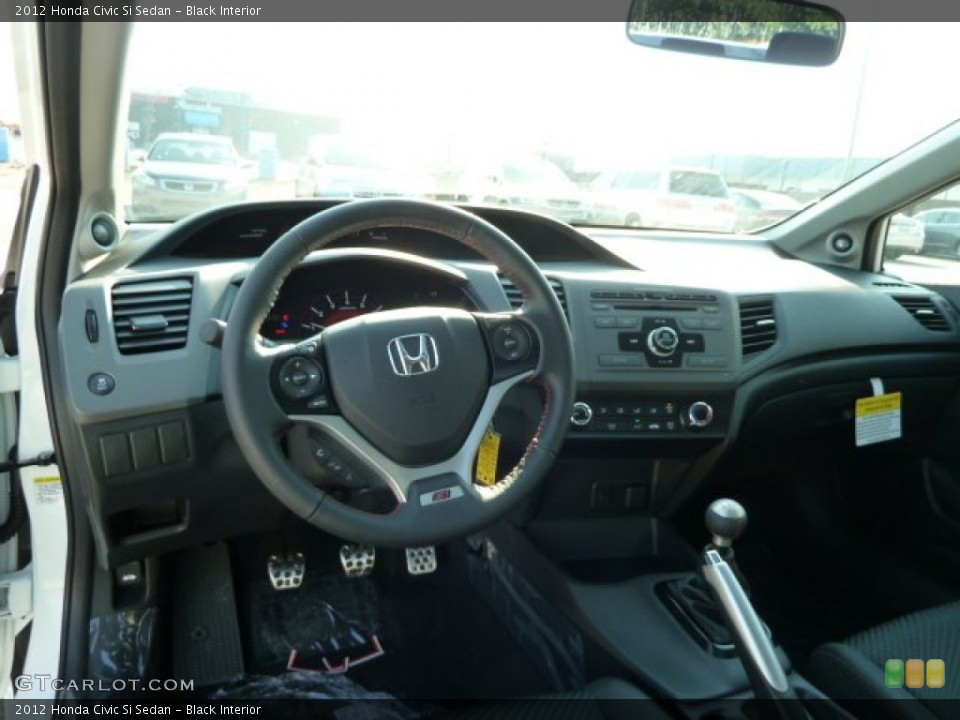 Black Interior Dashboard for the 2012 Honda Civic Si Sedan #54157704