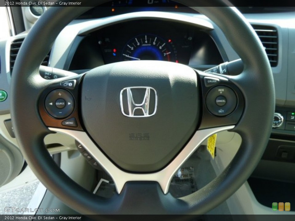 Gray Interior Steering Wheel for the 2012 Honda Civic EX Sedan #54157857