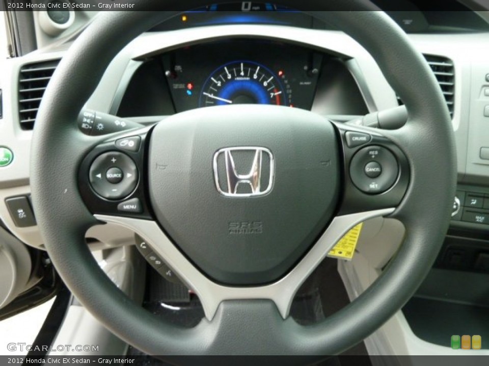 Gray Interior Steering Wheel for the 2012 Honda Civic EX Sedan #54157956