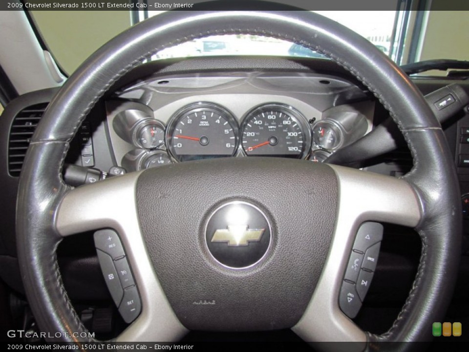 Ebony Interior Steering Wheel for the 2009 Chevrolet Silverado 1500 LT Extended Cab #54163314