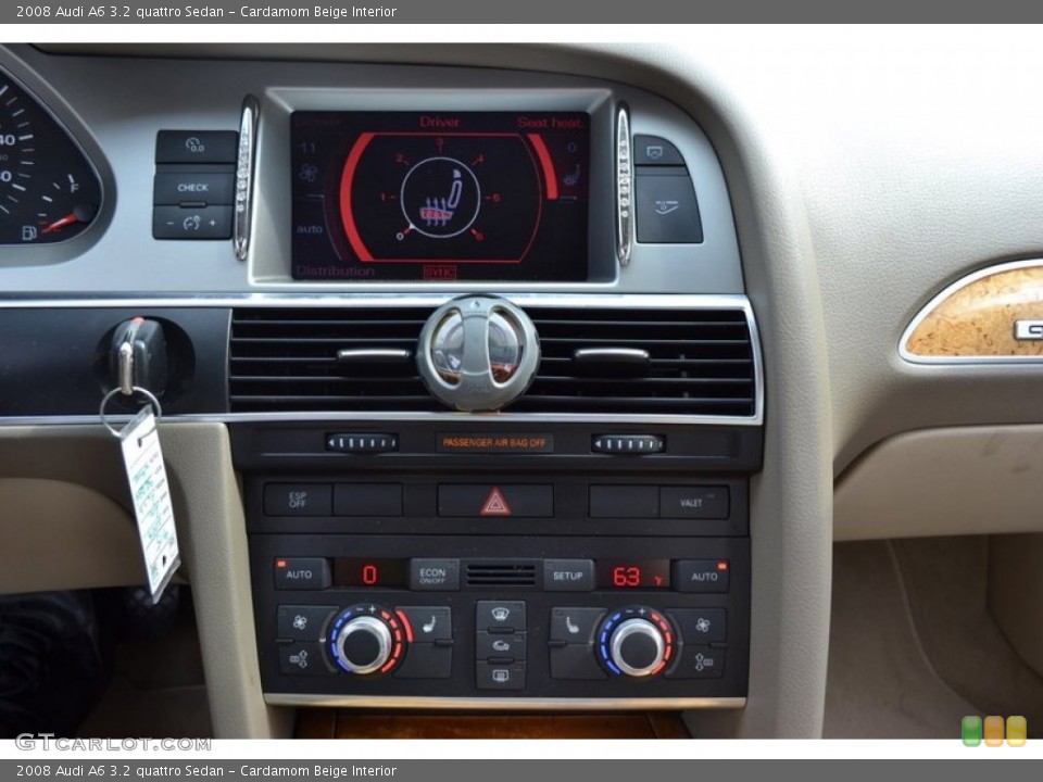 Cardamom Beige Interior Controls for the 2008 Audi A6 3.2 quattro Sedan #54163833
