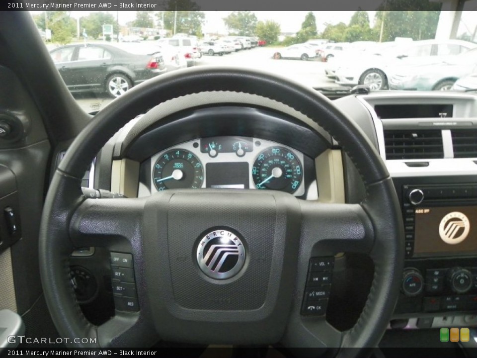 Black Interior Steering Wheel for the 2011 Mercury Mariner Premier AWD #54164310