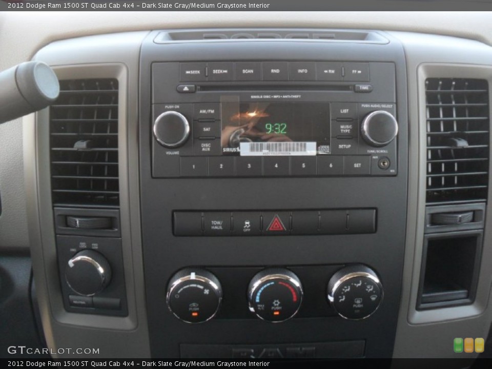 Dark Slate Gray/Medium Graystone Interior Controls for the 2012 Dodge Ram 1500 ST Quad Cab 4x4 #54165255