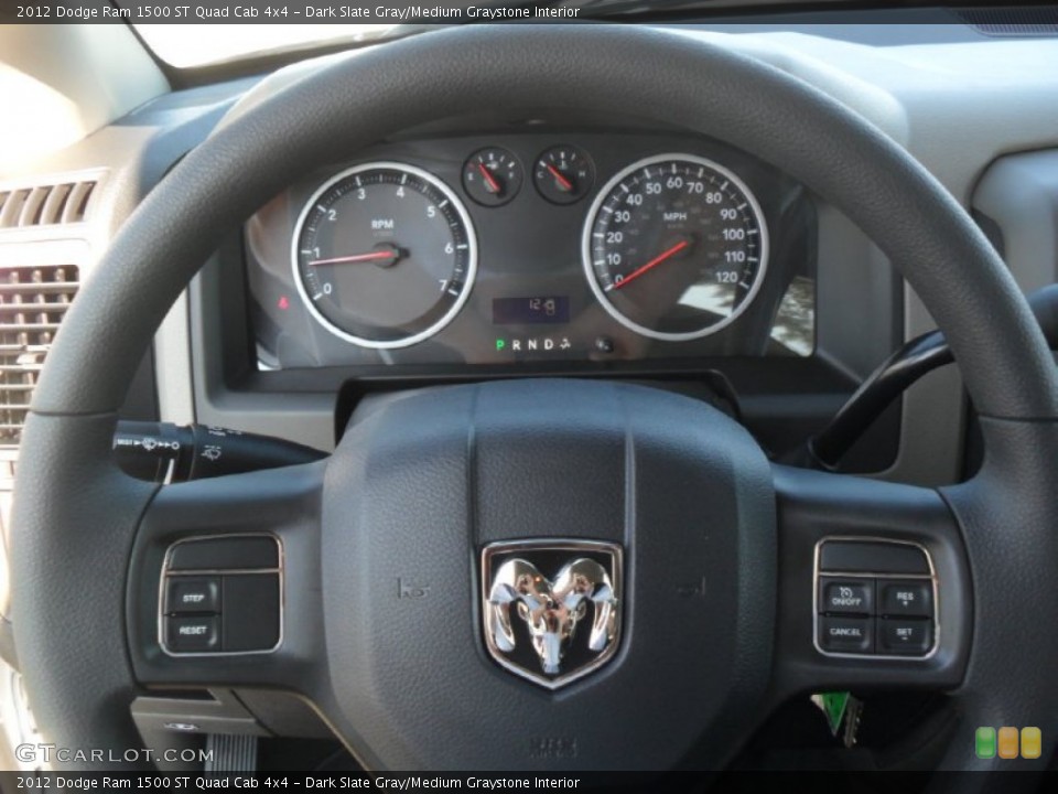 Dark Slate Gray/Medium Graystone Interior Steering Wheel for the 2012 Dodge Ram 1500 ST Quad Cab 4x4 #54165261