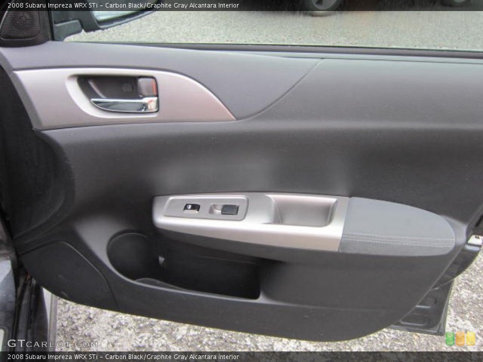 Carbon Black/Graphite Gray Alcantara Interior Door Panel for the 2008 Subaru Impreza WRX STi #54166892