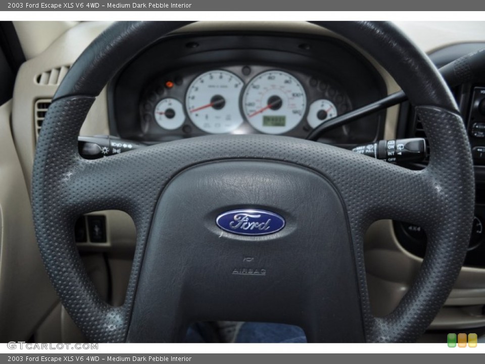 Medium Dark Pebble Interior Steering Wheel for the 2003 Ford Escape XLS V6 4WD #54167890