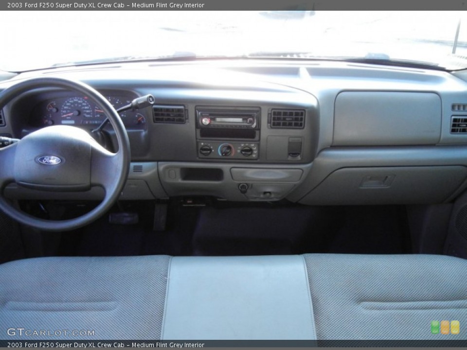 Medium Flint Grey Interior Dashboard for the 2003 Ford F250 Super Duty XL Crew Cab #54169738
